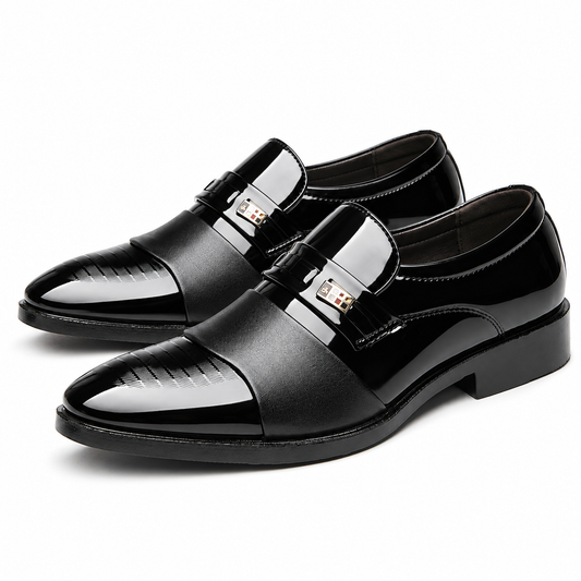 Men’s High-Shine Slip-On Dress Shoes | Black & Espresso Brown