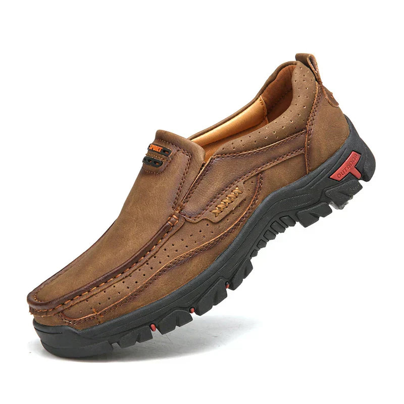 Mitchell Shoes Men's Non-slip Walking Leather Lightweight Breathable Casual Loafers