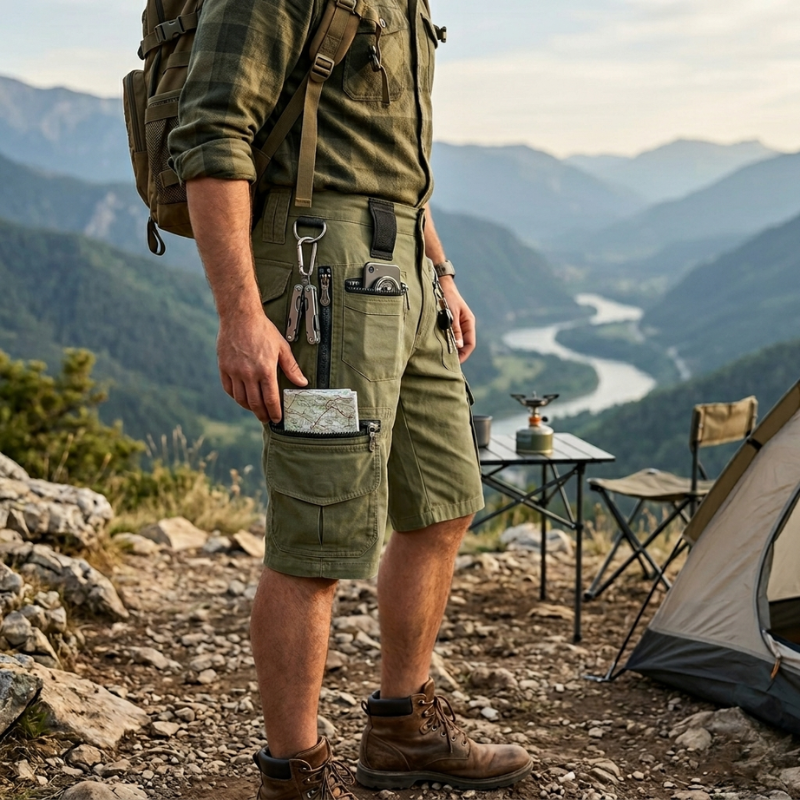 Men's Tactical Cargo Shorts - Multi-Pocket Outdoor Utility Shorts