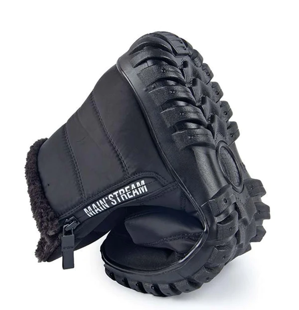 Men's Waterproof Warm Cotton Zipper Snow Ankle Boots
