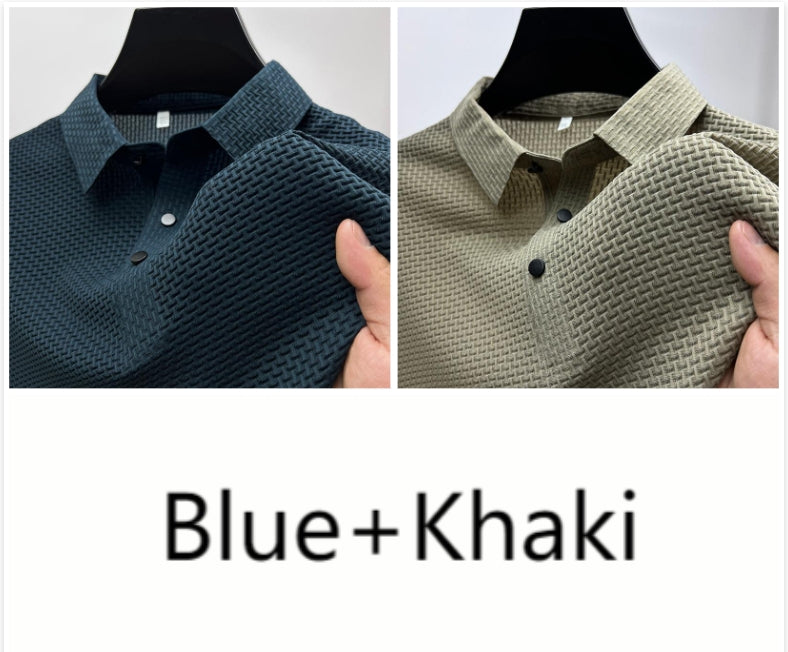 Men’s Ice Silk Polo Shirt – Breathable Summer Smart Casual Tee