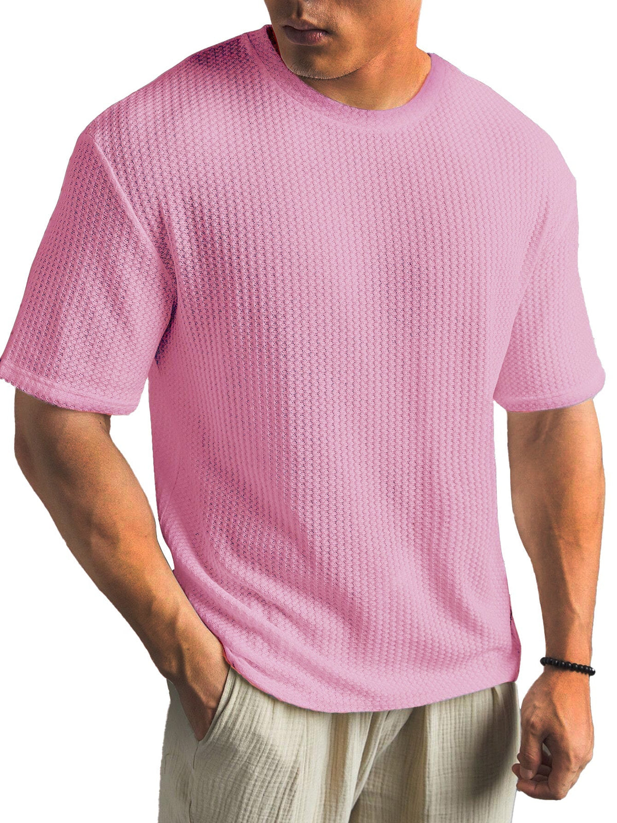 Men's Fashionable Basic Round Neck Short Sleeve T-Shirt