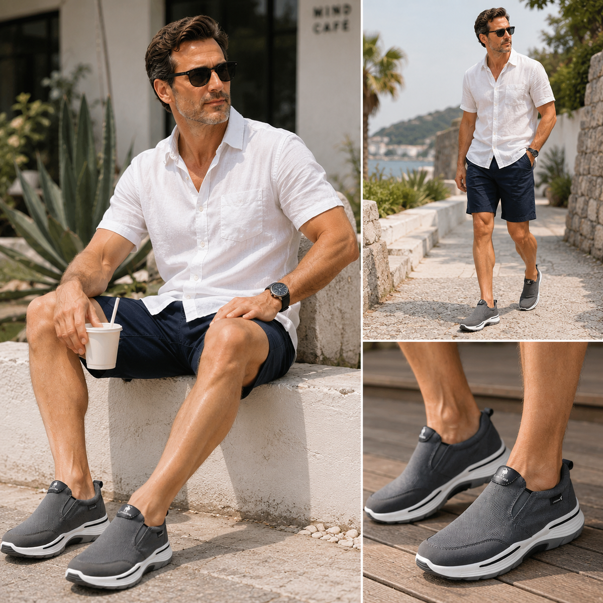 Men’s Breathable Mesh Slip-On Walking Shoes