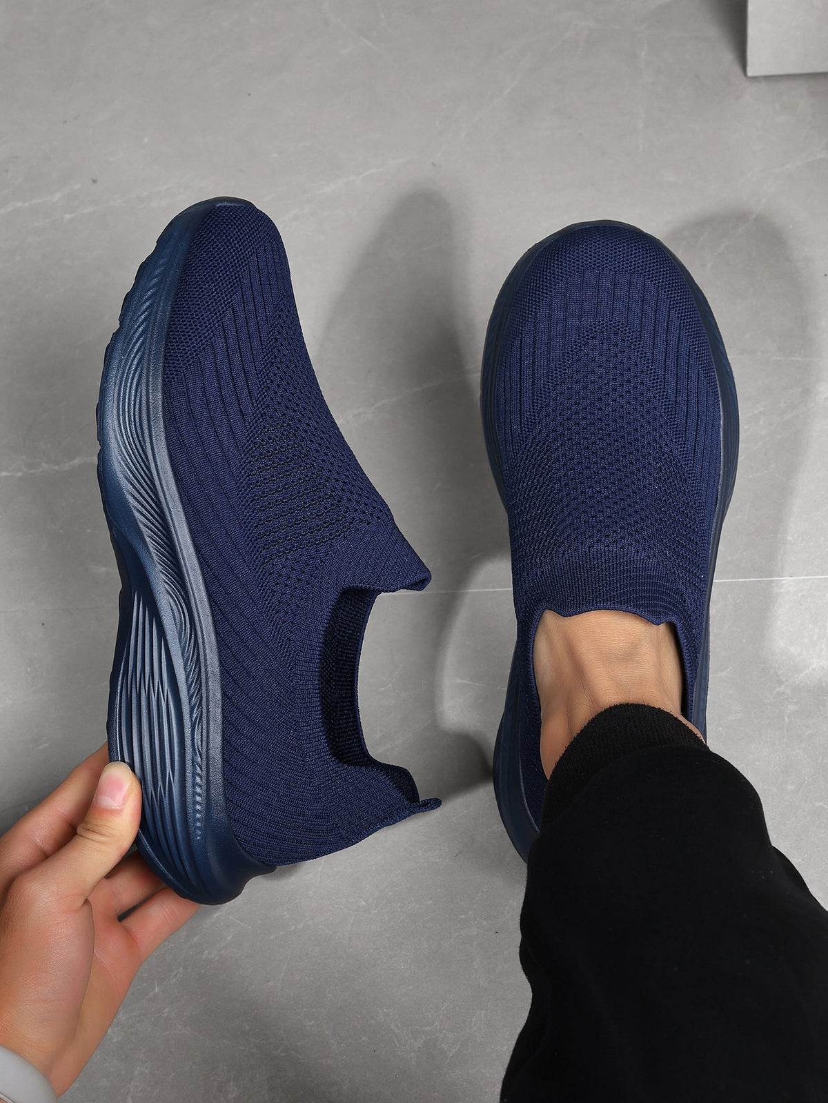 Men's Orthopedic Mesh Walking Shoes—Slip-On Design, Cushioned Comfort, Wide Toe Box, Arch Support, Breathable, Non-Slip, Suitable For Various Occasions