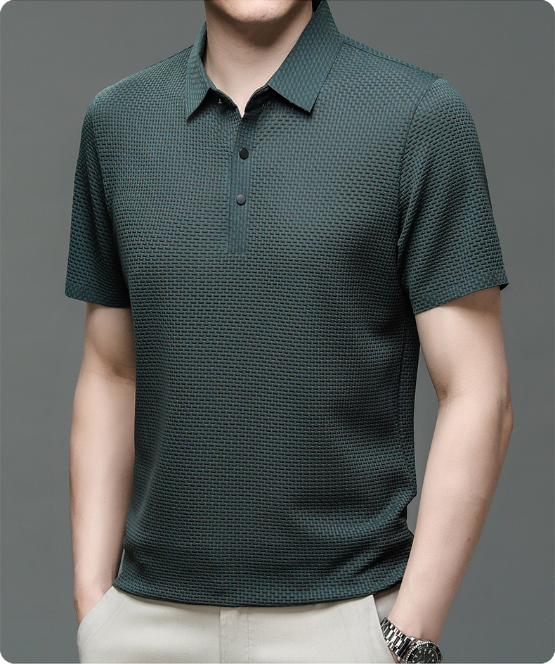 Men’s Ice Silk Polo Shirt – Breathable Summer Smart Casual Tee