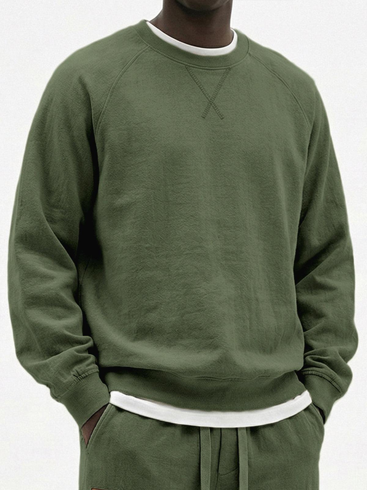 Men's Casual Cotton Embroidered Patchwork Long-Sleeve T-Shirt