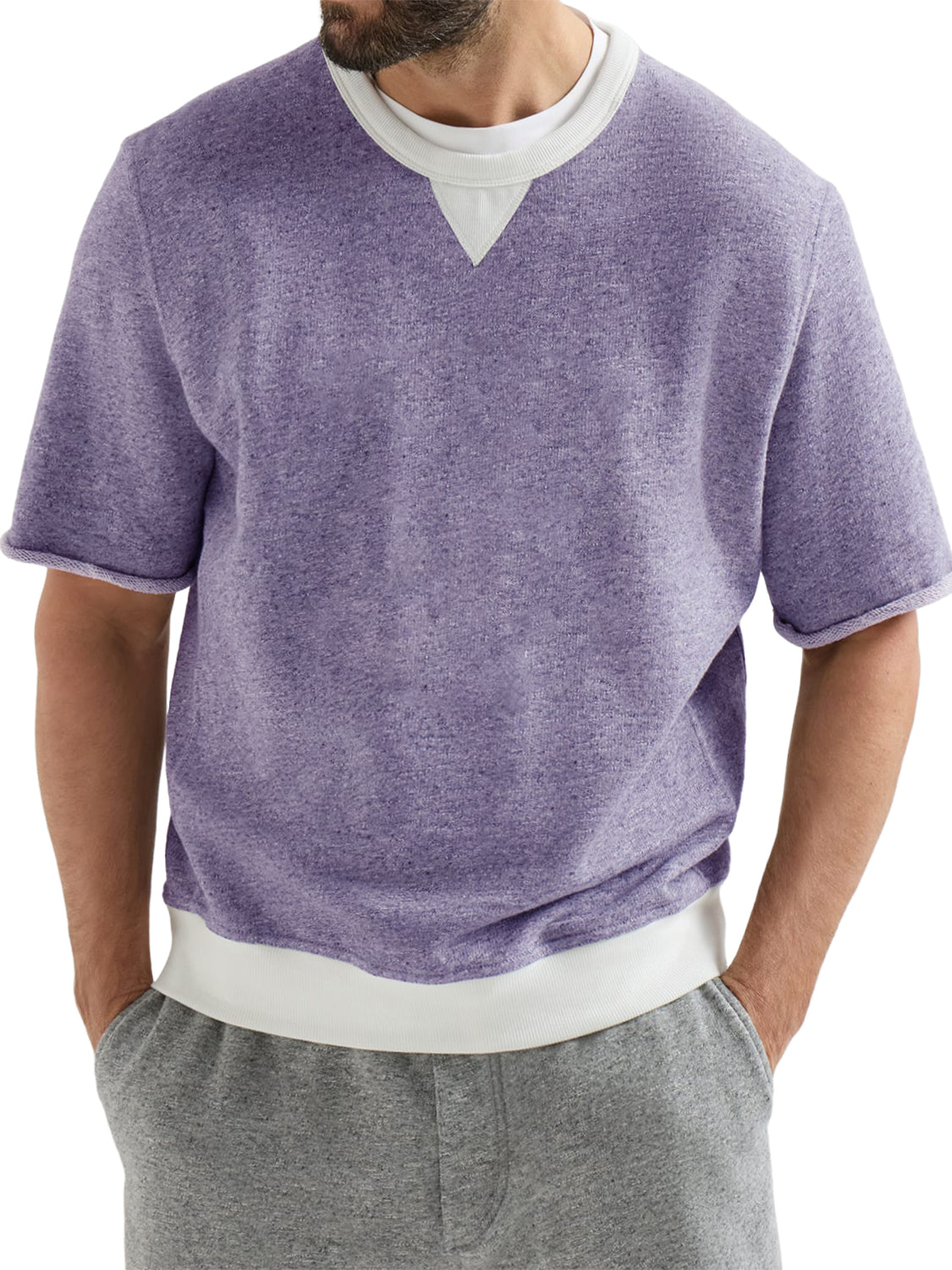 Men's French-style Terry Cloth Athletic T-shirt